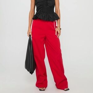Wide-Leg Red Women’s Pants